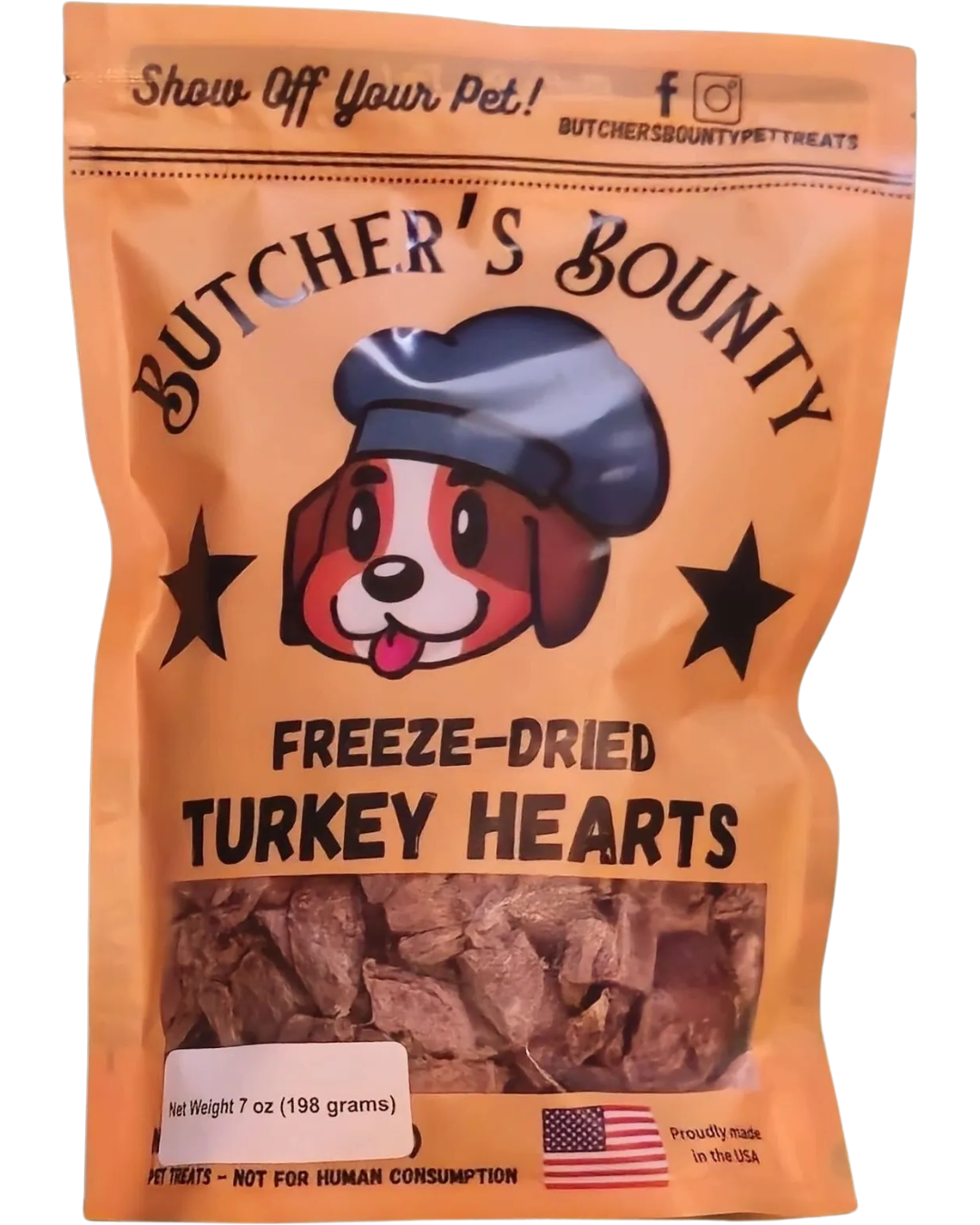 Butcher’s Bounty turkey heart pet treats – freeze-dried and single-ingredient