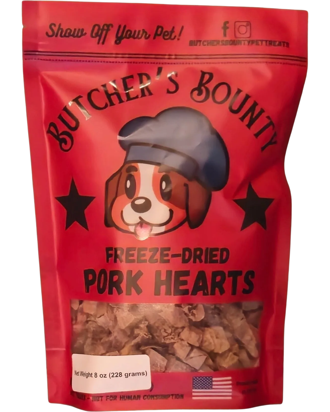 Freeze-dried pork heart pet treats – single-ingredient high-protein snack for dogs and cats
